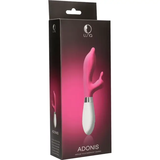 Розовый вибратор-кролик Adonis - 21,5 см - Luna. Фотография 3.
