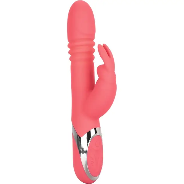 Коралловый вибромассажер-кролик Enchanted Exciter с поступательными движениями - Enchanted
