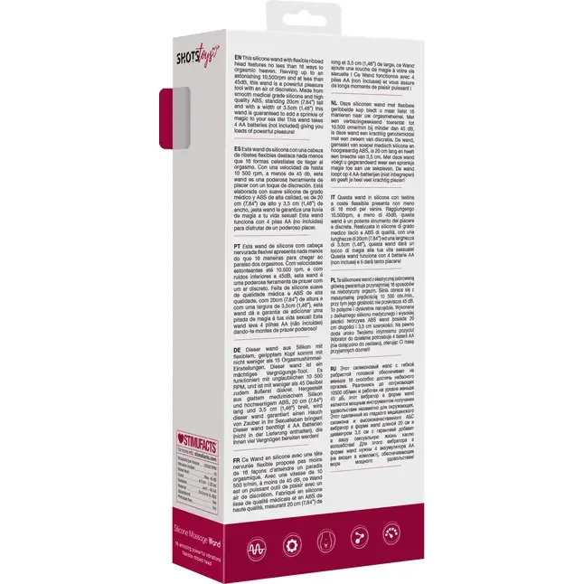 Красный универсальный массажер Silicone Massage Wand - 20 см - Shots Toys. Фотография 8.