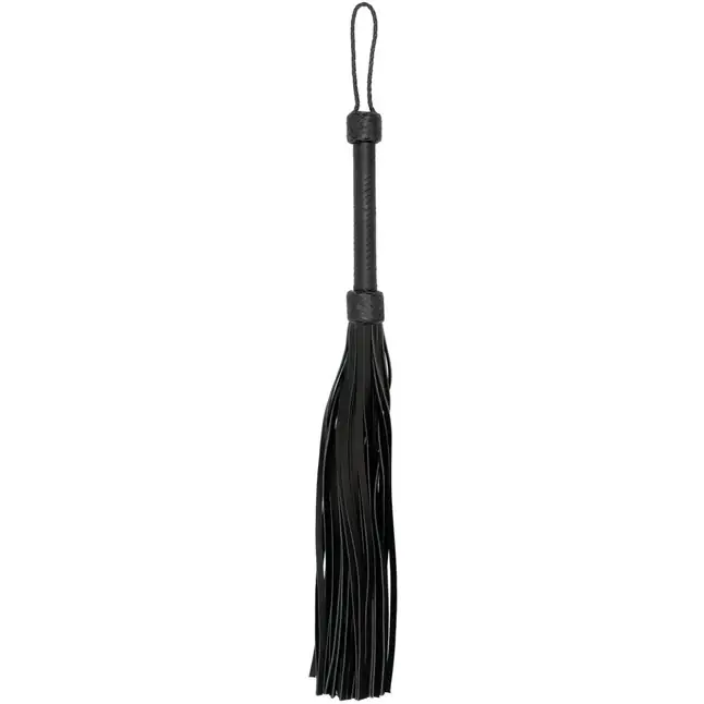 Черная многохвостая гладкая плеть Heavy Leather Tail Flogger - 76 см - Ouch!. Фотография 2.