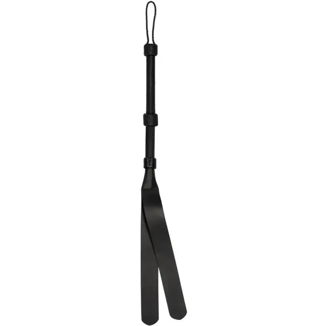 Черная шлепалка Heavy Duty Double Tailed Whip Flogger - 79 см - Ouch!