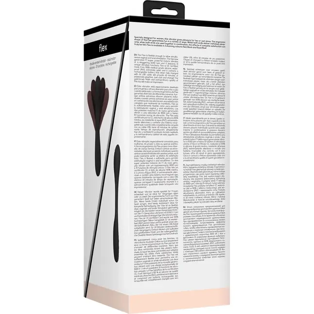 Черный двухсторонний вибратор Flex - 21,5 см - Elegance. Фотография 13.