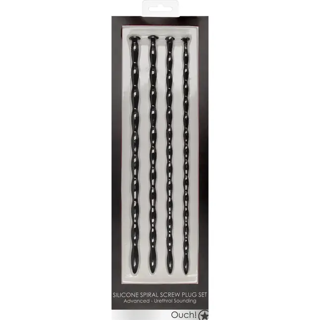 Набор из 4 стимуляторов уретры Silicone Spiral Screw Plug Set Advanced - Ouch!. Фотография 5.