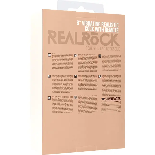 Телесный вибратор-реалистик Vibrating Realistic Cock 8 With Scrotum - 20 см - RealRock. Фотография 3.