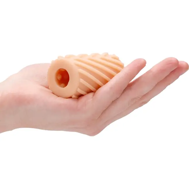 Телесный миниатюрный двухсторонний мастурбатор Self Lubrication Pocket Masturbator - SLT. Фотография 4.