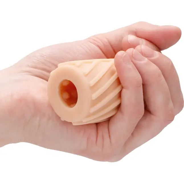 Телесный миниатюрный двухсторонний мастурбатор Self Lubrication Pocket Masturbator - SLT. Фотография 5.