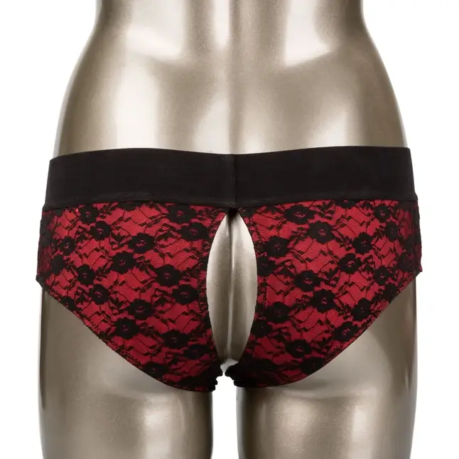 Трусики с доступом и съемной насадкой Crotchless Pegging Panty Set L/XL - Scandal. Фотография 3.