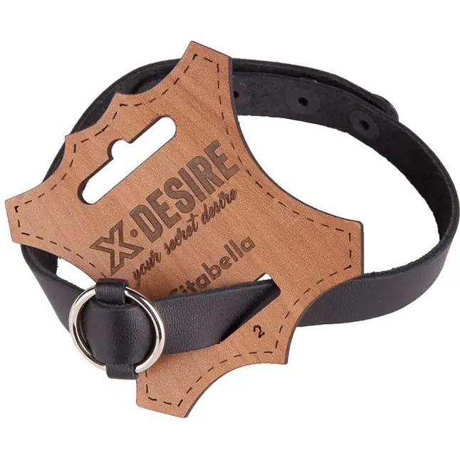Черный кожаный чокер с колечком - BDSM accessories. Фотография 2.