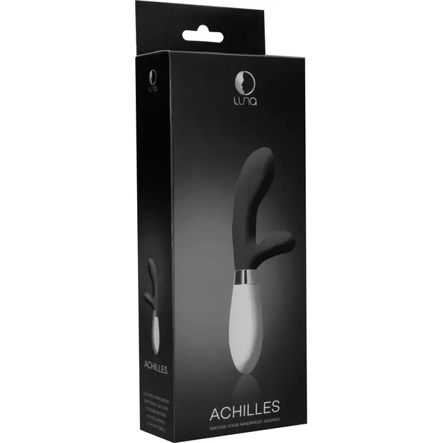 Черный вибратор-кролик Achilles - 20,5 см - Luna. Фотография 3.