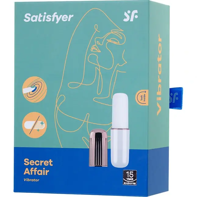 Бело-золотистая перезаряжаемая вибропулька Satisfyer Secret Affair. Фотография 11.