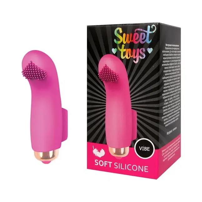 Розовая вибропулька с шипиками - 7,2 см - SWEET TOYS. Фотография 2.