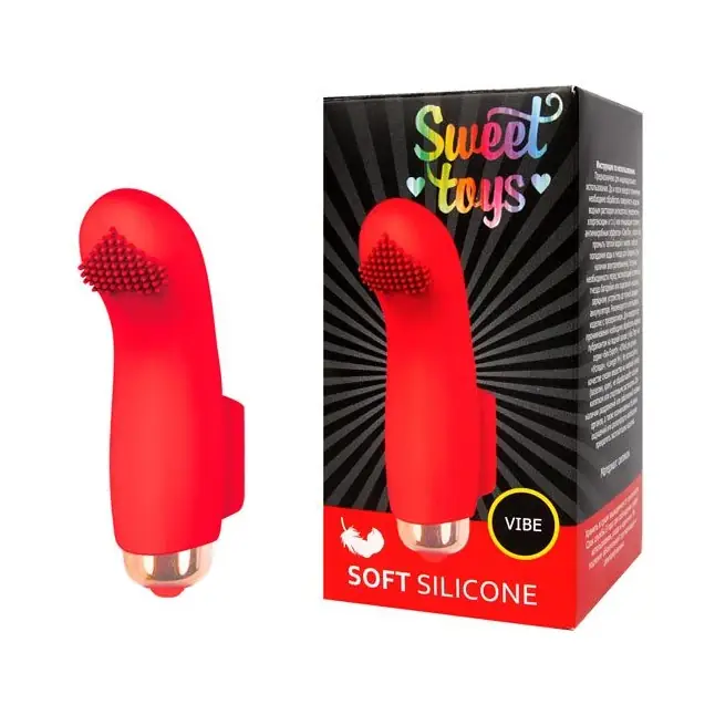 Красная вибропулька с шипиками - 7,2 см - SWEET TOYS. Фотография 2.