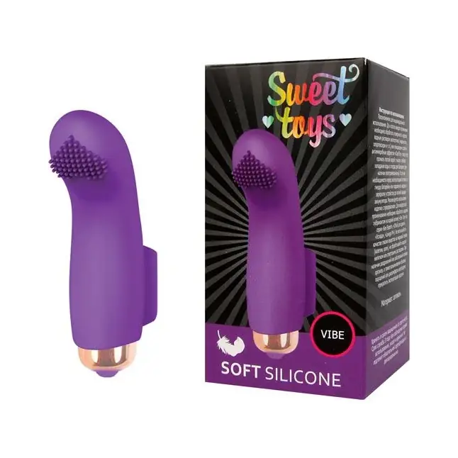 Фиолетовая вибропулька с шипиками - 7,2 см - SWEET TOYS. Фотография 2.