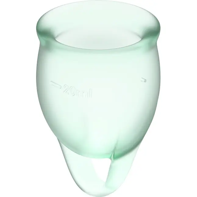 Набор зеленых менструальных чаш Feel confident Menstrual Cup. Фотография 3.