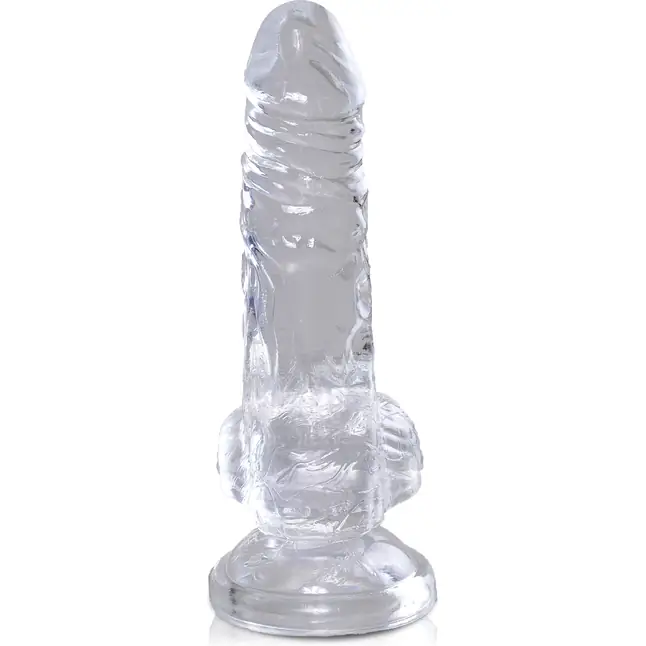 Прозрачный фаллоимитатор King Cock Clear 4 Cock with Balls - 12,7 см - King Cock Clear. Фотография 2.