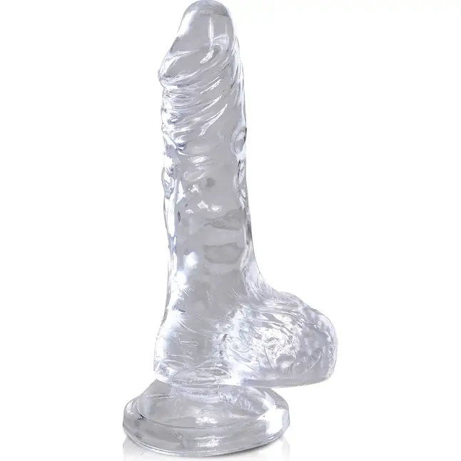 Прозрачный фаллоимитатор King Cock Clear 4 Cock with Balls - 12,7 см - King Cock Clear