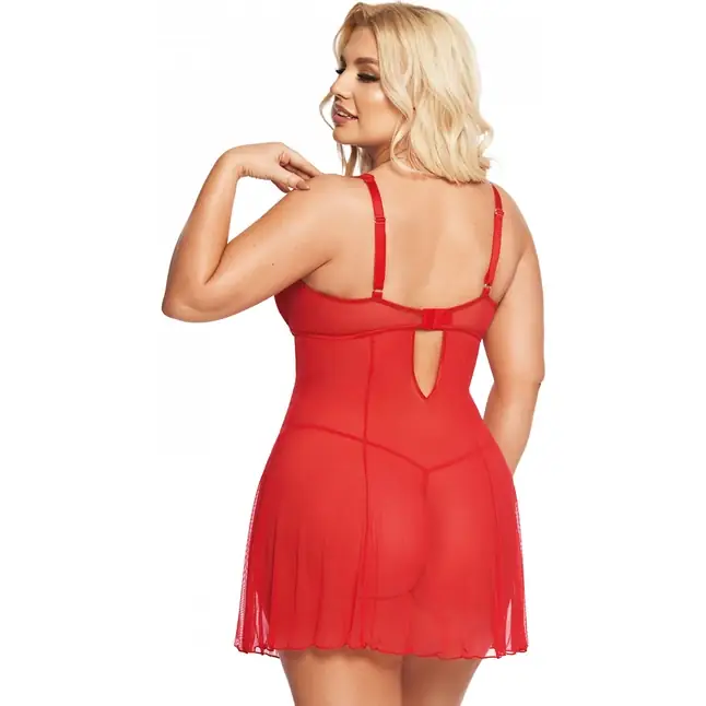 Полупрозрачная сорочка Berta - Plus size. Фотография 4.