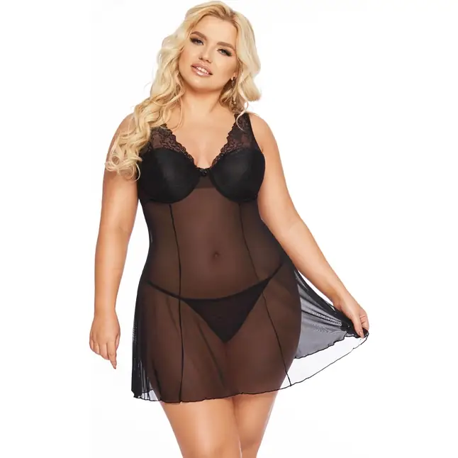Полупрозрачная сорочка Berta - Plus size