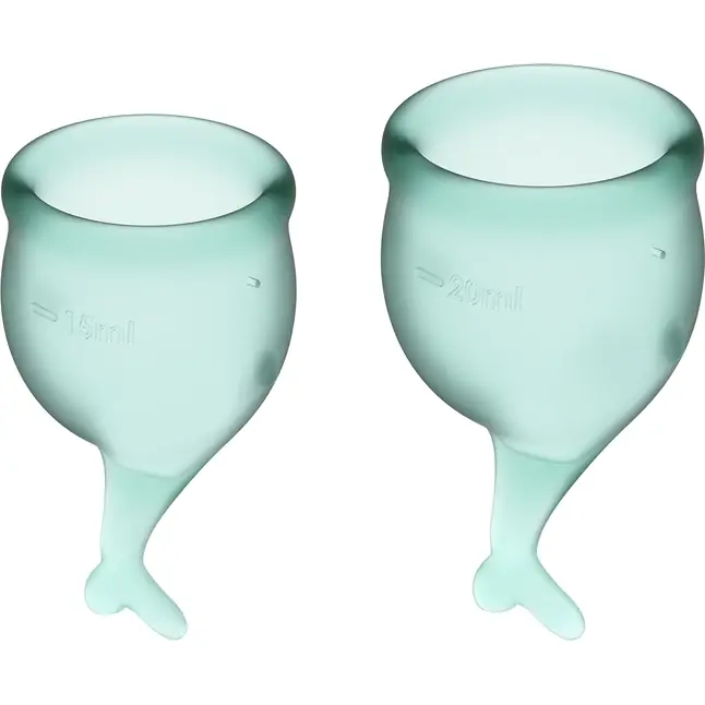 Набор темно-зеленых менструальных чаш Feel secure Menstrual Cup