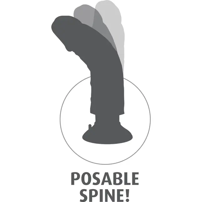 Кофейный вибратор со съемной присоской 7 Vibrating Cock - 20 см - King Cock. Фотография 6.