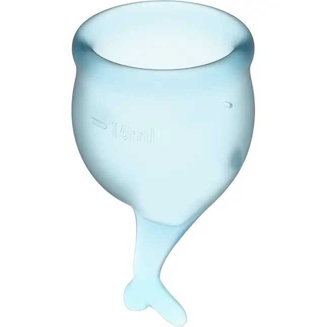 Набор голубых менструальных чаш Feel secure Menstrual Cup. Фотография 2.