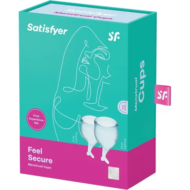 Набор голубых менструальных чаш Feel secure Menstrual Cup. Фотография 4.