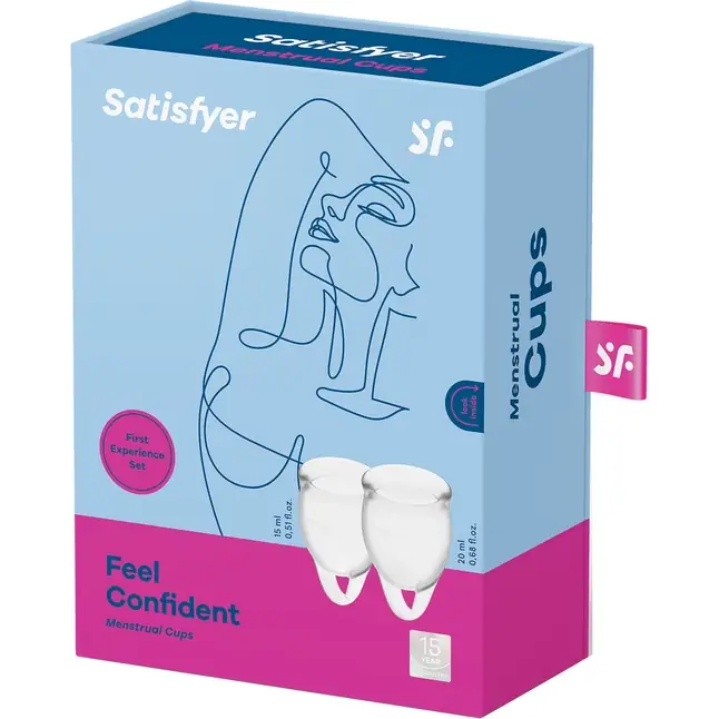 Набор прозрачных менструальных чаш Feel confident Menstrual Cup. Фотография 4.