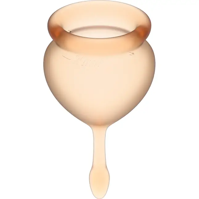 Набор оранжевых менструальных чаш Feel good Menstrual Cup. Фотография 3.