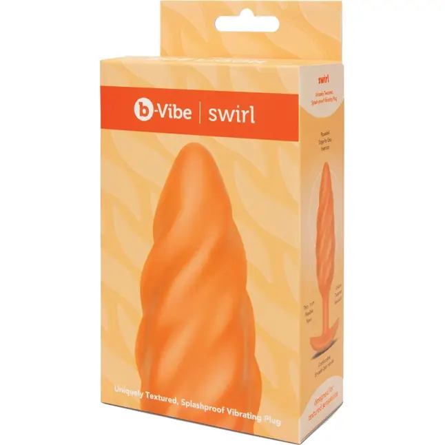 Оранжевый спиральный анальный виброплаг Swirl - 13,5 см. Фотография 5.
