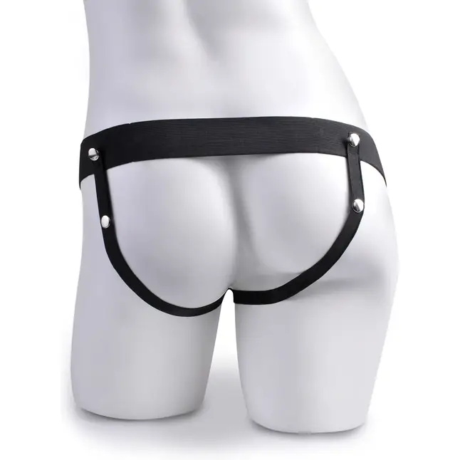 Кофейный перезаряжаемый фаллопротез 10 Hollow Strap-on with Remote - 21,6 см - Fetish Fantasy Series. Фотография 6.
