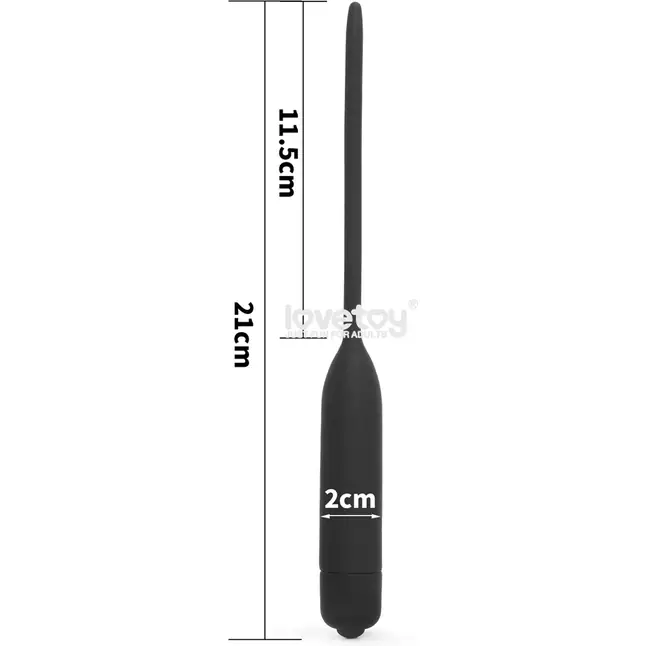 Черный уретральный виброплаг Silicone Vibrating Urethral Dilator - 21 см. Фотография 2.