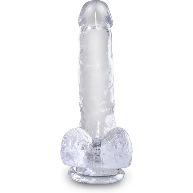 Прозрачный фаллоимитатор King Cock Clear 6 Cock with Balls - 17,8 см - King Cock Clear. Фотография 2.