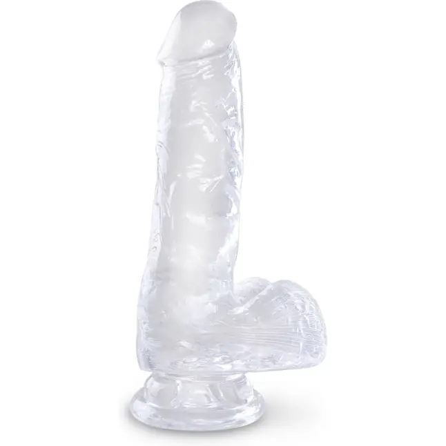 Прозрачный фаллоимитатор King Cock Clear 6 Cock with Balls - 17,8 см - King Cock Clear