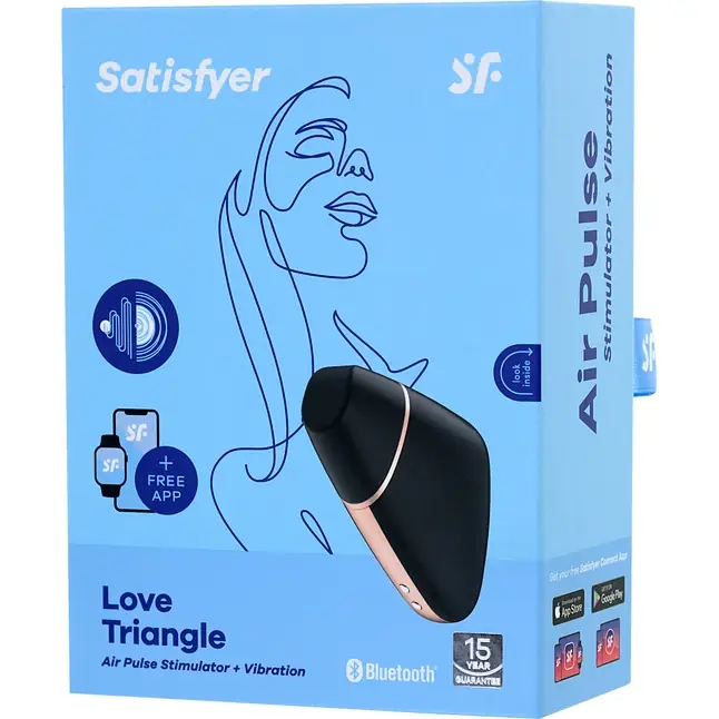 Черный вакуум-волновой вибростимулятор Satisfyer Love Triangle. Фотография 12.