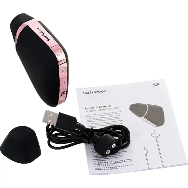 Черный вакуум-волновой вибростимулятор Satisfyer Love Triangle. Фотография 9.