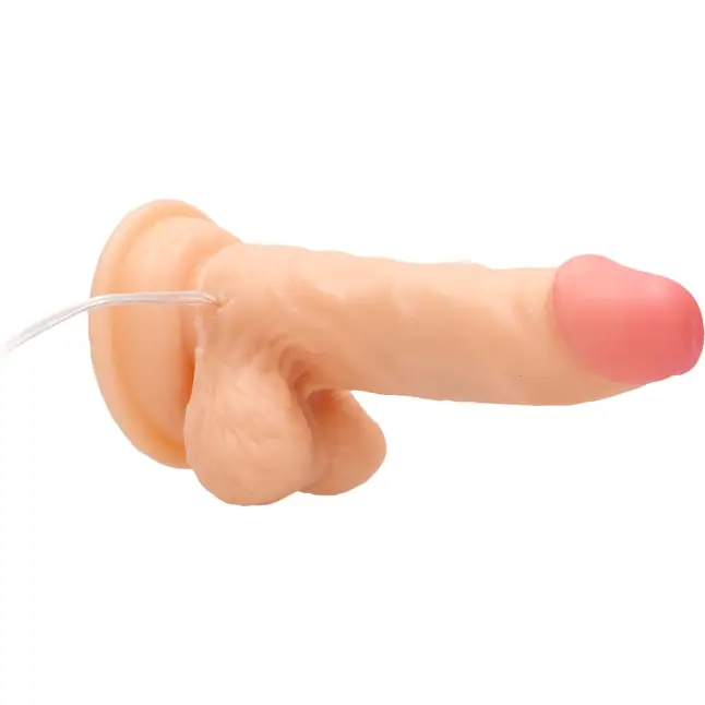 Телесный вибратор-реалистик Vibrating Realistic Cock 6 With Scrotum - 15 см - RealRock. Фотография 4.