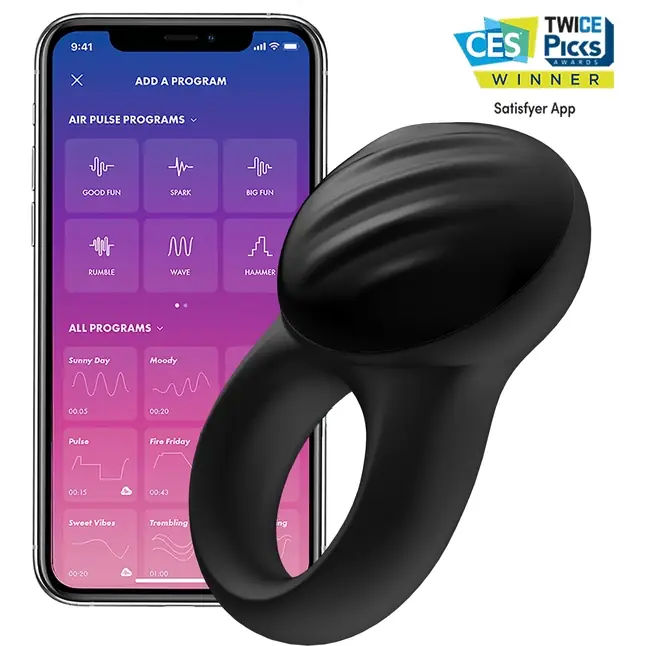Эрекционное кольцо Satisfyer Signet Ring с возможностью управления через приложение. Фотография 2.