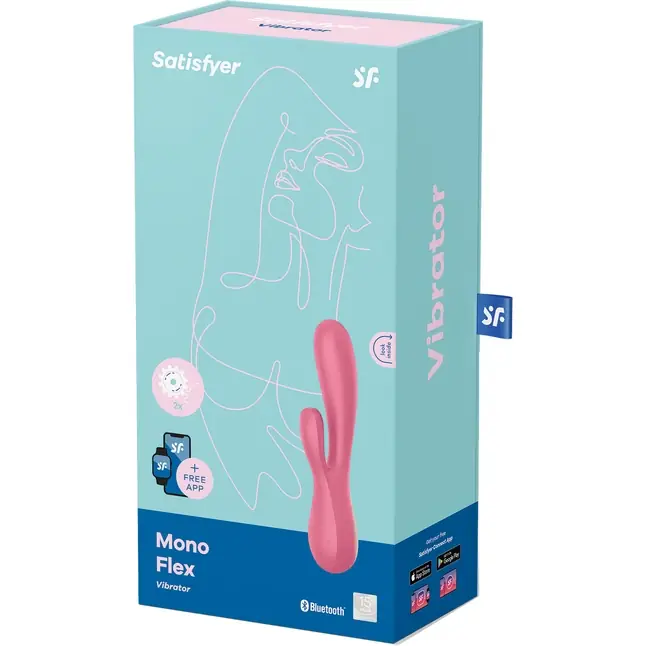 Красный вибратор-кролик Satisfyer Mono Flex с управлением через приложение - 20,4 см. Фотография 4.