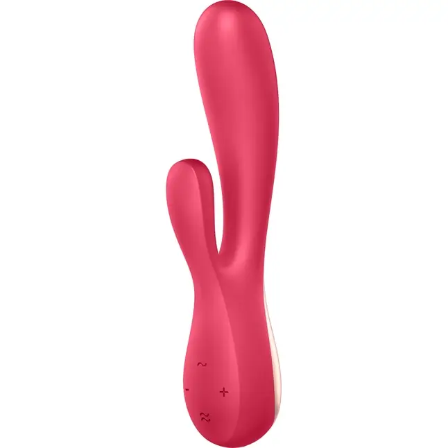 Красный вибратор-кролик Satisfyer Mono Flex с управлением через приложение - 20,4 см
