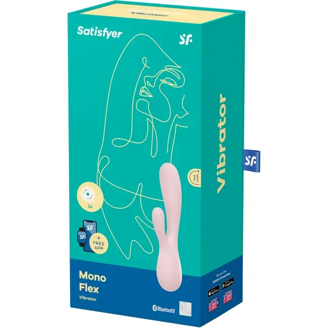 Розовый вибратор-кролик Satisfyer Mono Flex с управлением через приложение - 20,4 см. Фотография 4.