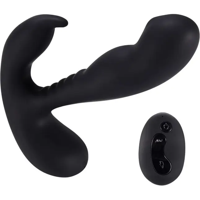 Черный стимулятор простаты Remote Control Prostate Stimulator with Rolling Ball - 13,3 см. Фотография 2.