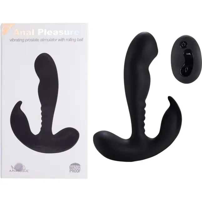 Черный стимулятор простаты Remote Control Prostate Stimulator with Rolling Ball - 13,3 см. Фотография 3.