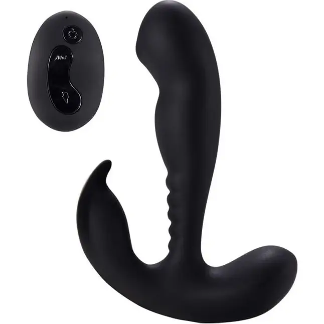Черный стимулятор простаты Remote Control Prostate Stimulator with Rolling Ball - 13,3 см