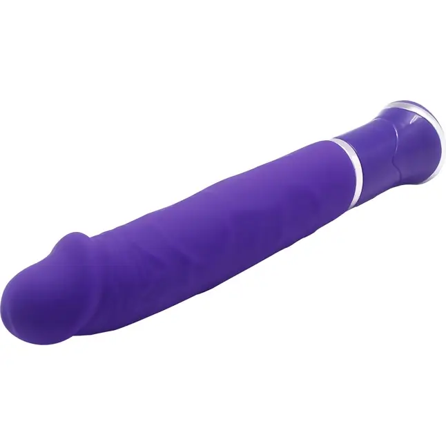 Фиолетовый силиконовый вибратор ECSTASY Rowdy Dong - 21,4 см. Фотография 4.