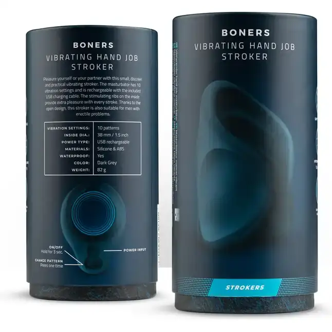 Универсальный мастурбатор с открытым дизайном Vibrating Handjob Stroker - Boners. Фотография 7.