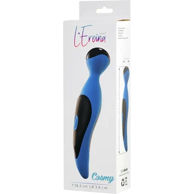 Голубой вибростимулятор COSMY - 18,3 см - L EROINA. Фотография 8.