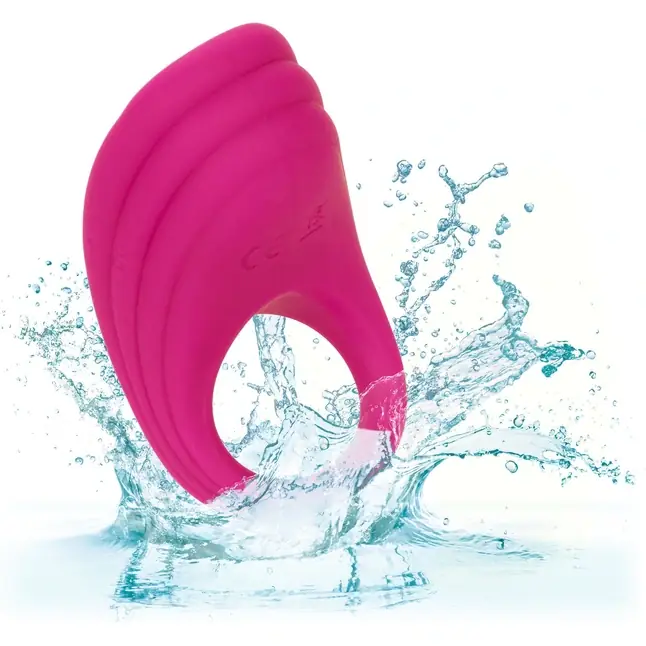 Розовое эрекционное виброкольцо с пультом Silicone Remote Pleasure Ring - Rings!. Фотография 8.