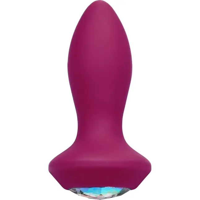 Фиолетовая анальная вибропробка с кристаллом Vibrating Petite Crystal Probe - 9,5 см - Power Gem
