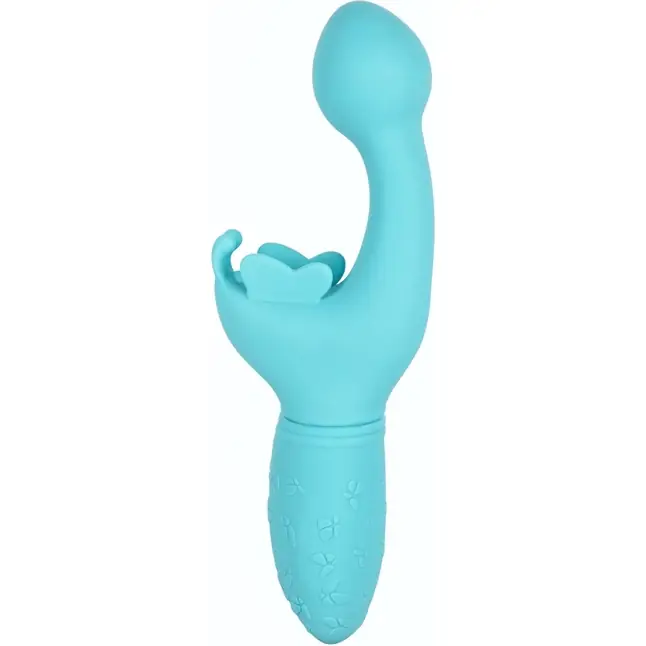 Голубой вибратор-кролик Rechargeable Butterfly Kiss. Фотография 2.