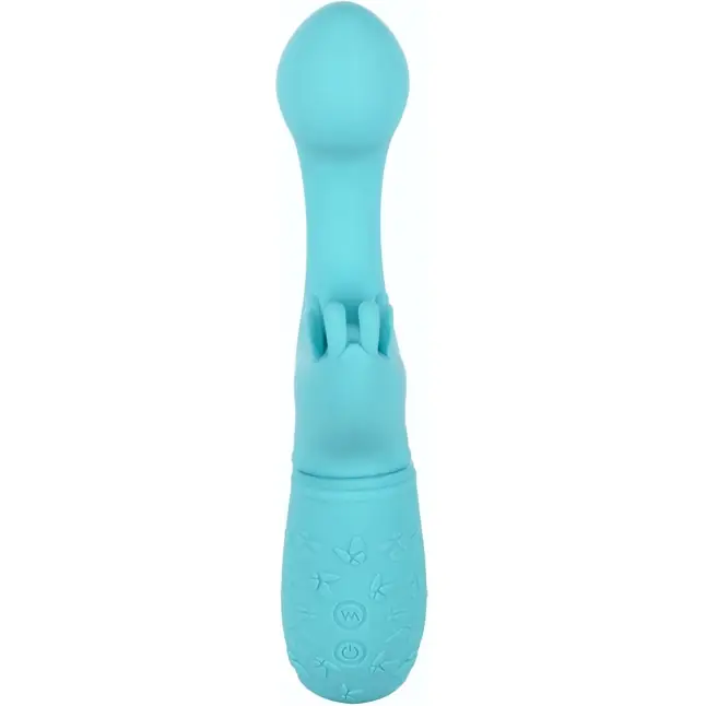 Голубой вибратор-кролик Rechargeable Butterfly Kiss. Фотография 4.